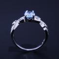 Silver Plating Blue Zircon Diamond Rings for Girls Women - SS-HS-B2808. 
