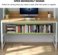 47 Inches Space Saving Writing Study Table Home Office Desk PC Laptop Table Computer Desk with Hutch & Bottom Bookshelf. 