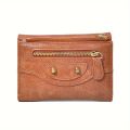 Billetera Sólida Para Mujer Con Decoración De Remaches Nuevos Para Mujeres, Con Textura Y Espacio Para Tarjetas De Crédito. 