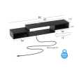 Wall Mounted Media Console with Power Outlet Floating LCD Stand Component Shelf for 40''inches TV, Entertainment Storage Shelf for Living Room, Black. 