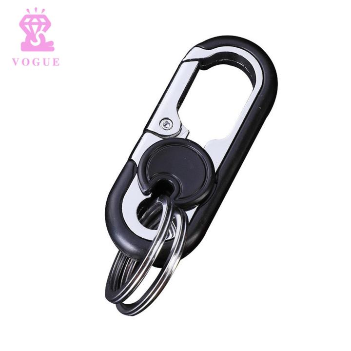 Vogue Live Lock Buckle Keychain Rotatable Live Lock Buckle Key Chain Clip Heavy Duty Anti-lost Key Holder for Pants Waist Keyring Holder for Keys Double Ring Keychain Buckle