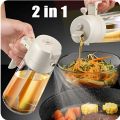 2-in-1 Glass Oil Sprayer and Dispenser, Oil Spray Bottle for Cooking, Oil Dispenser for Kitchen, Oil Bottle Dispenser Spray for Cooking, Air Fryer, BBQ etc, 450ML.. 