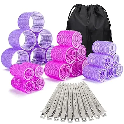 VELCRO HAIR ROLLERS AND CURLERS With 6 ROLLER 6 CLIPS