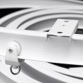 4m White Plastic Pvc Curtain Track Runner Rail Wall Ceiling Mounted Fixing Hooks#Top clamping. 