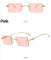 Rimless Sunglasses For Men & Women Retro Irregular Fashion Eyeglasses Large Frame. 