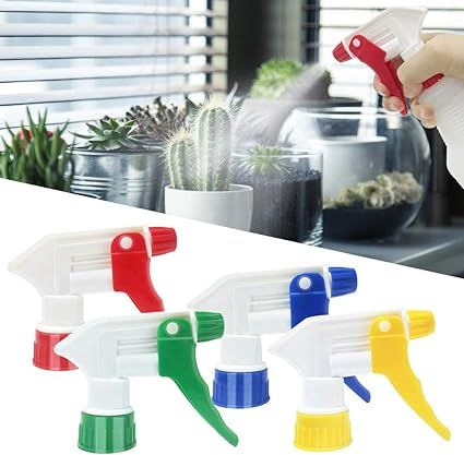 Plastic Spray Bottle Nozzle Heavy Duty Spraying Bottle Replacement Part Leak Proof Mist Water Bottle Spray Nozzle for Chemical Cleaning Solutions All-Purpose Adjustable Head Sprayer 3Pcs