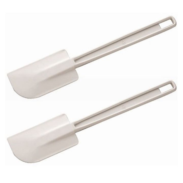 2X Rubber Ended Spatula 16in 405mm Kitchen Baking Mixing Turner Utensils,White