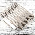 Hair Section Sectioning Clips 12 Strong Grip Hairdressing Anti Slip Styling Flat Stainless Steel Salon With Holes Portable Duck Bill Clamp Home Barber For sectioning & setting hair. Long, smooth metal clips slip through hair without pulling. 