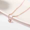 【Closing sale 】Steel Non-Fading Necklace One Diamond Collarbone Chain Rose Luxury High-End Single Zircon Elegant Versatile. 