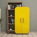 Adjustible Space Saving Book Shelves Cabinet Wooden Almari Bookcase Dual Door Libarary Bookcase For Office & Home. 