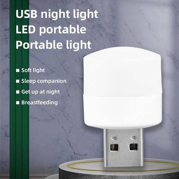 Pack of 3 USB LED Night Light | Mini Round Night Light | Computer Mobile Power Charging | Stylish Convenient Bedroom Bedside | Mini USB LED Light Bulb | White & Warm | Universal For Laptops, Power Bank & Other USB Ports