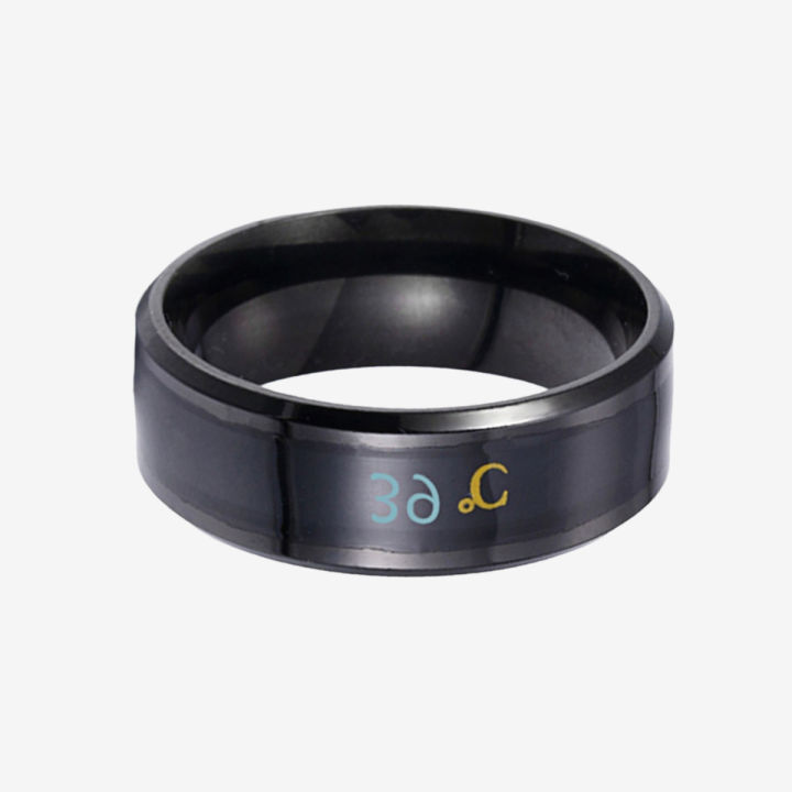 Fashion Ring Smooth Surface Stainless Steel Smart Sensor Body Temperature Ring