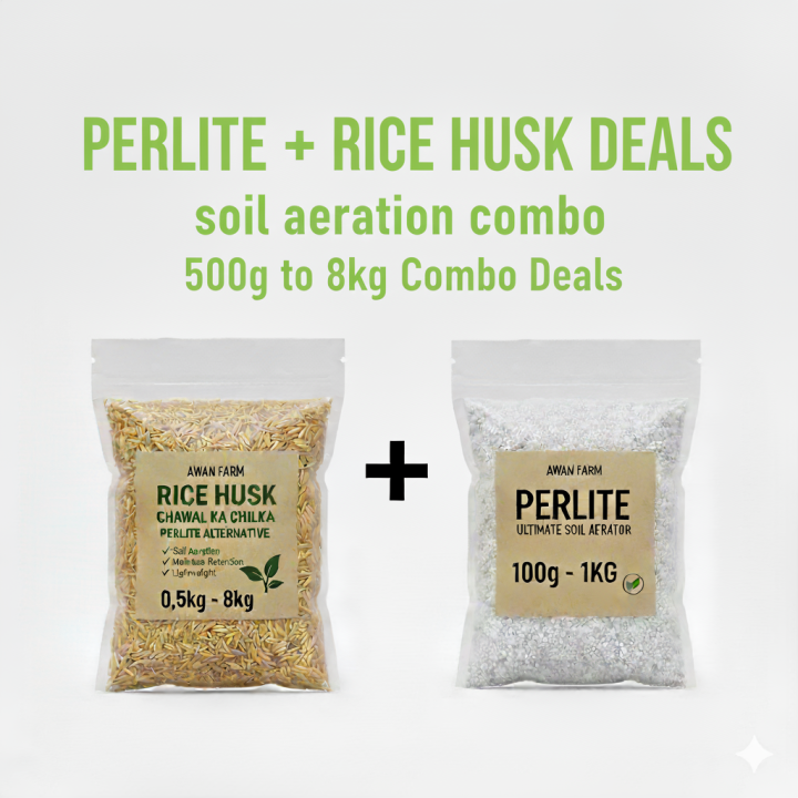 0.5kg – 8kg | Perlite & Rice Husk Deal | Soil Aeration Combo | For ...