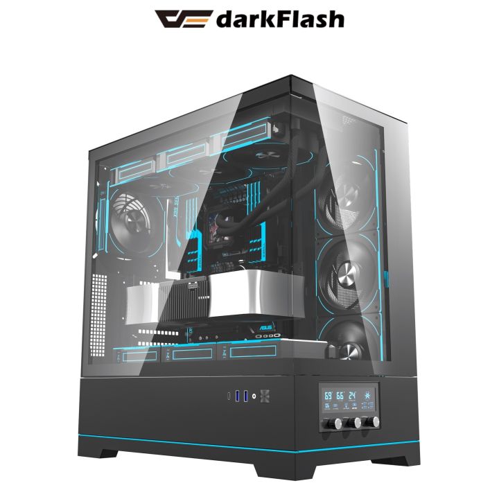 Aigo DarkFlash DY451 Pro ATX PC Case Visual partition cooling system with three core components built-in