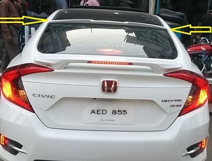Honda Civic 2017-2020 Roof Spoiler ABS Plastic