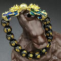 Beads Attract Wealth Jewelry Good Luck Pi Xiu Bracelet Black Obsidian Feng Shui. 