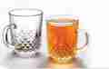 DELISOGA Pack of 1 Glass Tea Coffee Mug with Large Handle Fine Diamond Cut Design Transparent Glass  (Clear, Cup Set). 