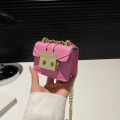 Lock, personality, temperament, chain lipstick, mini foreign style, early autumn, new simple foreign style, 2024 crossbody small square bag women. 