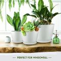Set of 10 Indoor Plant Pots with Drainage - Decorative Plastic Planters for Indoor Plants. 