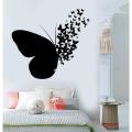 2 X 2  Feet  Beautiful Butterflies In Big Butterfly Vinyl Wall Decor For House , Schools , Babies Play Clubs, Grounds  Lovers  Wall Sticker-Black. 
