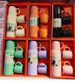 New Arrival Custom Stainless Steel 500ml Gift Set Thermo Termos Vacuum Flask with 3 Cups. 