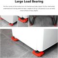 5 in 1 Heavy Furniture Moving Tool Kit Heavy Object Mover Portable Furniture Transport Lifter & Furniture Slider Moving House Cabinet Sofa Bed Desk 4 Wheeled Mover Roller 1 Wheel Bar Hand Tools Set - Red. 