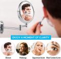 Mirror Magnifying Mirror LED and Non LED Both available 3X Zoom In Silver, Black, gold Full Adjustable Wall Mounted Makeup Mirror Two Side Double Magnifying Mirror 1 side Simple 2 side with 3X Magnification, 8 Inch Vanity Makeup Mirror for Bathroom  Zoom:. 