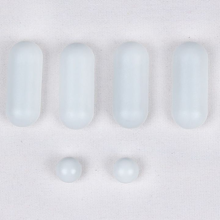 Solitary waves 6Pcs Universal Toilet Seat Buffers Pack EVA White Stop Bumper Shock Absorption Round Long Rubber Pad Toilet Cover Cushion