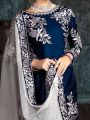 Fancy Embroidered Black Silk Party Wear Dress SM-04 Unstitched. 