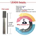 200Pcs/Box Flat Lead 2B 1.8 mm Holder Pen Mechanical Pencil for Draft Drawing Art Sketching Calligraphy Marking Lead School Straggle Steipos. 