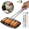 12'' Cooking Tweezer Tongs, 2 Pcs Stainless Steel Food Tweezers Set, Professional Kitchen Long Tweezers for Cooking,Sea food,BBQ,Multi-use. 