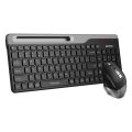 A4Tech FB2535CS - Wireless Keyboard Mouse Set - Bluetooth & 2.4G (USB Nano Receiver) - Silent Click Rechargeable Mouse - 1200 -2400 DPI - 3 Devices with Mouse - 4 Devices with Keyboard - Phone Cradle- For PC/Laptop/Mobile/Tablet/Smart TV. 