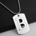 Hnsp Stainless Pendant Initial Letter Name Necklace For Men. 