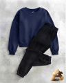 Winter  Sweatshirt And Trouser Casual Loose Fleece Pullover Tracksuit For Women And Girls. 