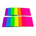 Sticky Notes - Multi Color Custom Size, Fluorescence Paper Sticky Notes (reusable), 100 sheets (size 3in x 3in) , Book-Mark, Memo pad (Green, Orange, Light Pink, Yellow, shocking Pick) , 5 in 1 Colors. 