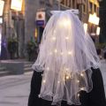 LED Light Bridal Wedding Veil with Pearls/Crowns Wedding Tiara Veil for Photoshop Props Party Headpieces Decor. 