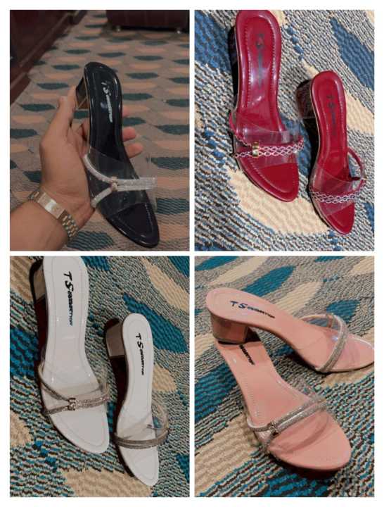 Women's See-Through Wedge Sandals with Lucite Heel and Minimalist Design