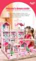 4--Storey Big Doll House Villa with FREE Lights Children's Family DIY Accessories Assembly Dream Castle Toy Girl Gift. 