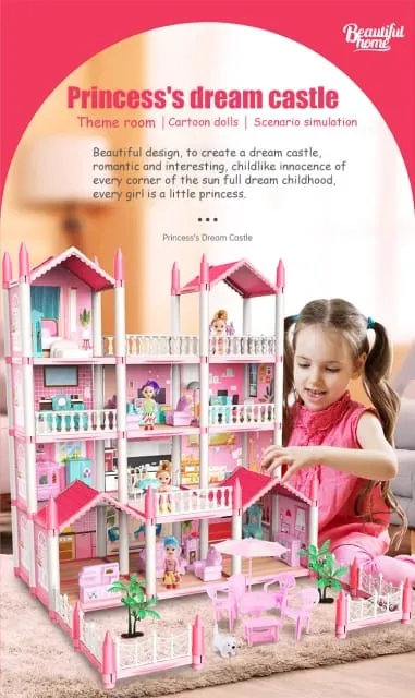4--Storey%20Big%20Doll%20House%20Villa%20with%20FREE%20Lights%20Children's%20Family%20DIY%20Accessories%20Assembly%20Dream%20Castle%20Toy%20Girl%20Gift%20-%20Image%2010