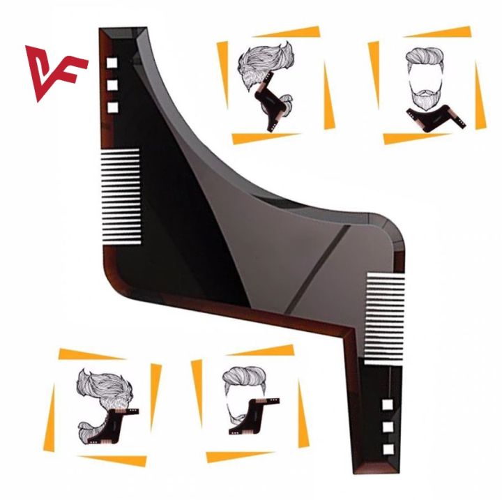 BEARDCLASS Dari Khat Beard Shaping Tool 8 in 1 Comb Multi-liner Beard Shaper Template Comb Kit Works with any Beard Razor Electric Trimmers or Clippers