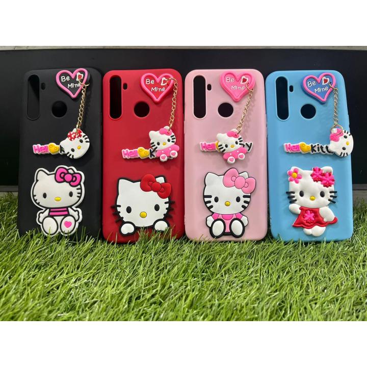 Realme_6i_key chain style_Hello Kitty cover_Mickey mouse case_Girls Fancy soft case_Realme_6i Girls Back cover