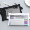 Pencil Bag Transparent Mesh School Pencil Case Large Capacity Nylon Pen Bag Case for Office Supplies Cute Stationery Kids Gift. 