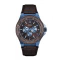 Guess Force Brown Dial Brown Leather Strap Watch For Men W0674G5. 