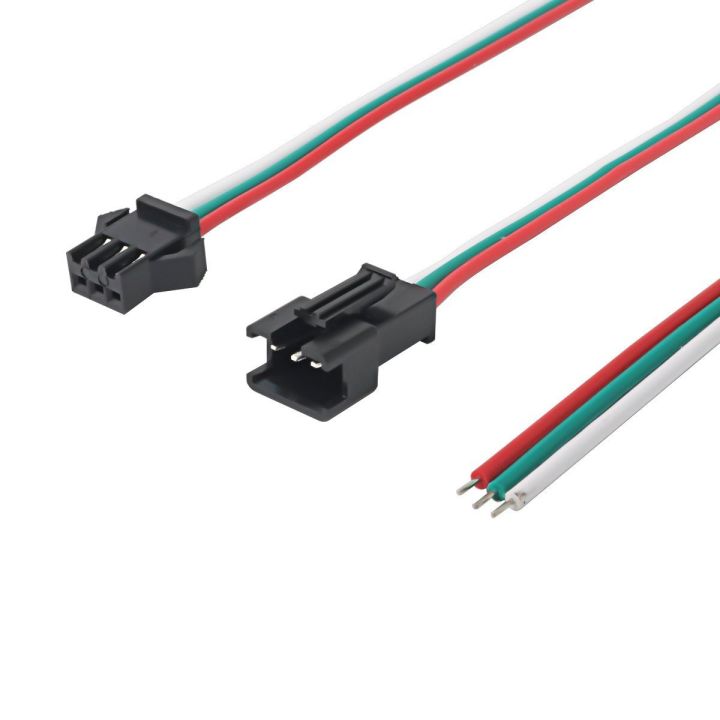 3Pins JST Connector – 1 Pair (Male + Female)