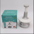 Manual Food Chopper, 1500ML Speedy Chopper with 3 Curved Stainless Steel Blades, Handheld Vegetable Chopper/Mincer/Mixer/Blender to Chop Fruits Onions/Nuts/Ginger/Herbs/Garlics. 