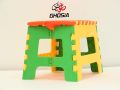 Multi-Purpose Folding Stool With Ultra Strong Durability Foldable Bright Colorful Step Stool Lightweight Stool ( Medium Size ). 