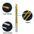 6PCS/Set Titanium Coated Drill Bit Spiral Jagged Saw Drill Bit Composite Drill Bit Twist Drill Bit. 