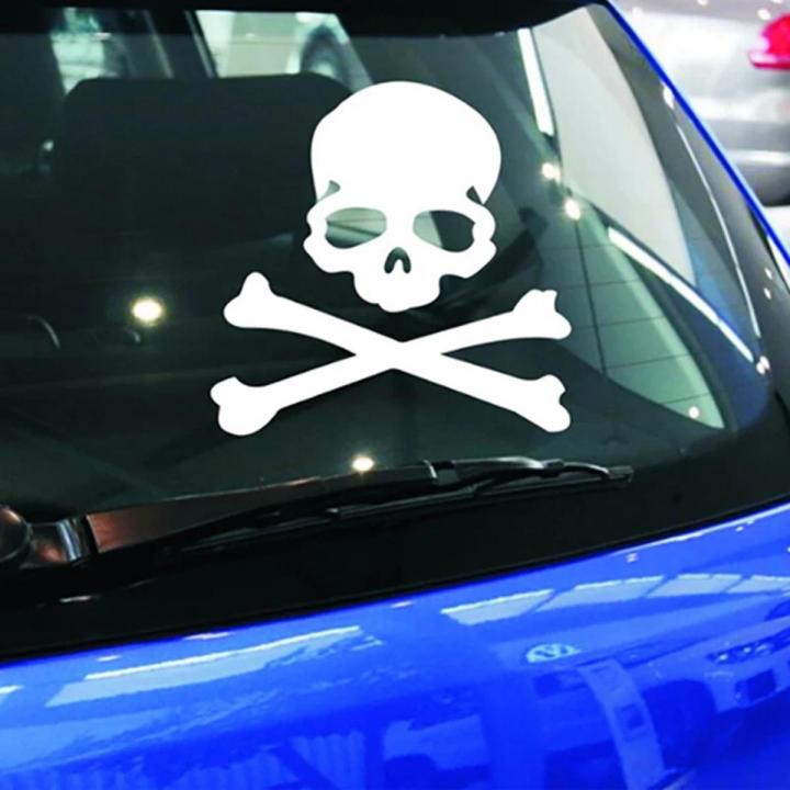 2PCs (White) Ghost evil spirit night skull car stickers, Bike Decoration Vinyl Decals, Car Accessories, Stickers for Car, Car Modification, Car Decoration By Sticker Saloon