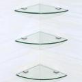 Set of 3 - Glass Corner Shelf Corner Shelve 8mm Glass 12 x12 inch Bath Decorate With Corner Shelve Rooms Shelve tempered glass. 