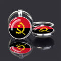 National Flag Keychain Algeria Turkey Tunisia Morocco Portugal Albania Double-sided Glass Pendant Keyring Jewelry Key Chains. 